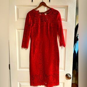 J. Crew red lace cocktail dress. Size 2.